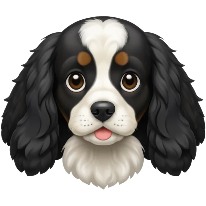 Собака русский кокер спаниель черно-белого цвета emoji