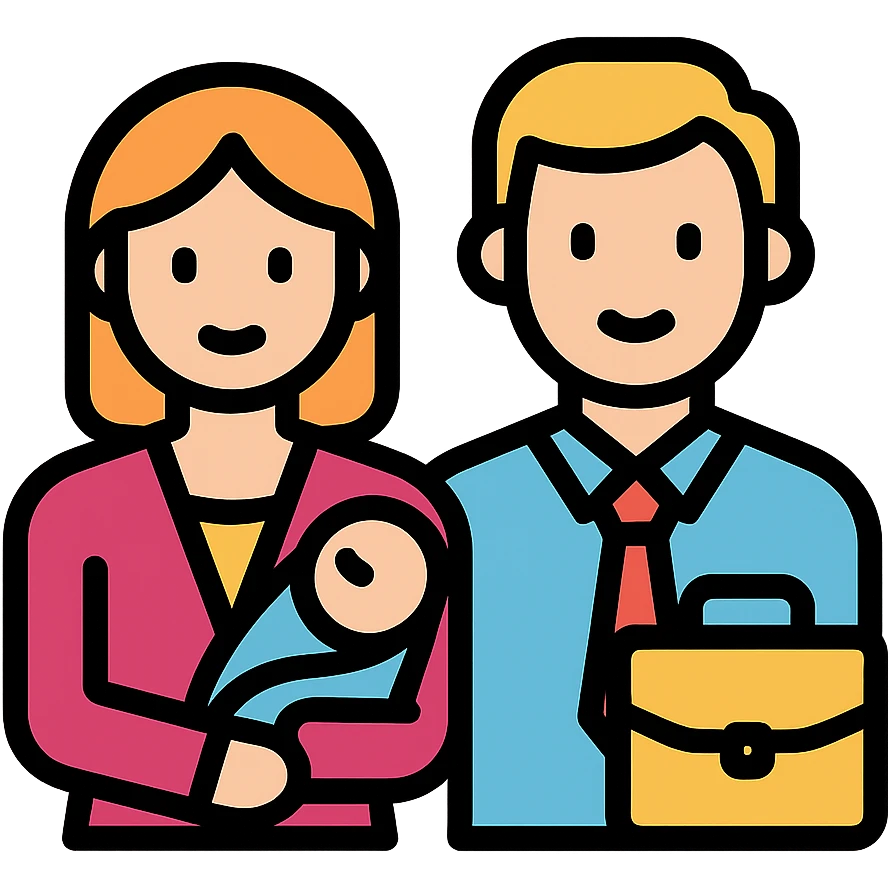 a pair of working parents emoji