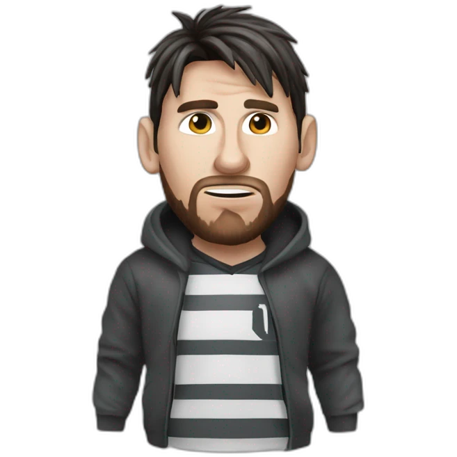 Lionel Messi deguise as a Robber emoji