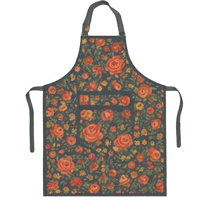 apron with floral stitching and large pocket emoji