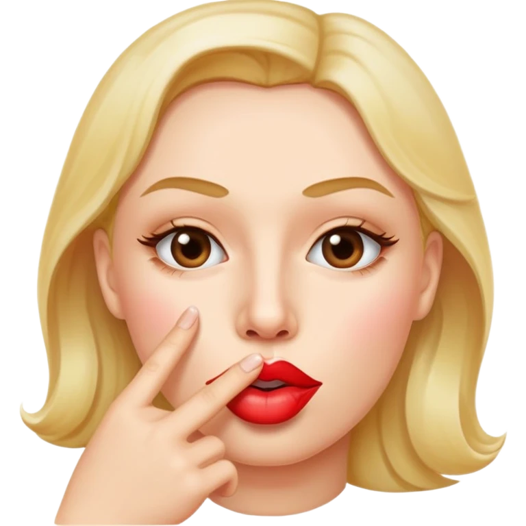 Lips With a finger on the mouth emoji