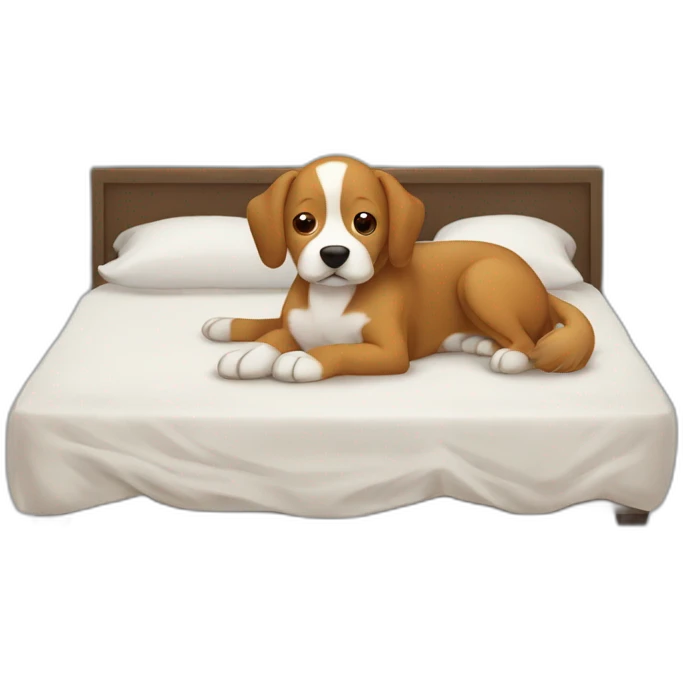 Perro durmiendo sobre cama emoji
