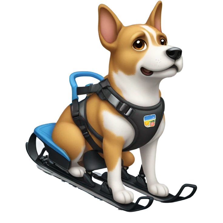 Dog on snowmobile  emoji