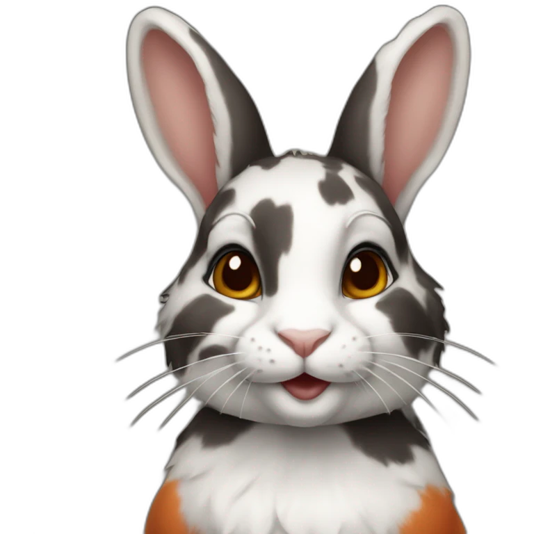  Harlequin rabbit female emoji