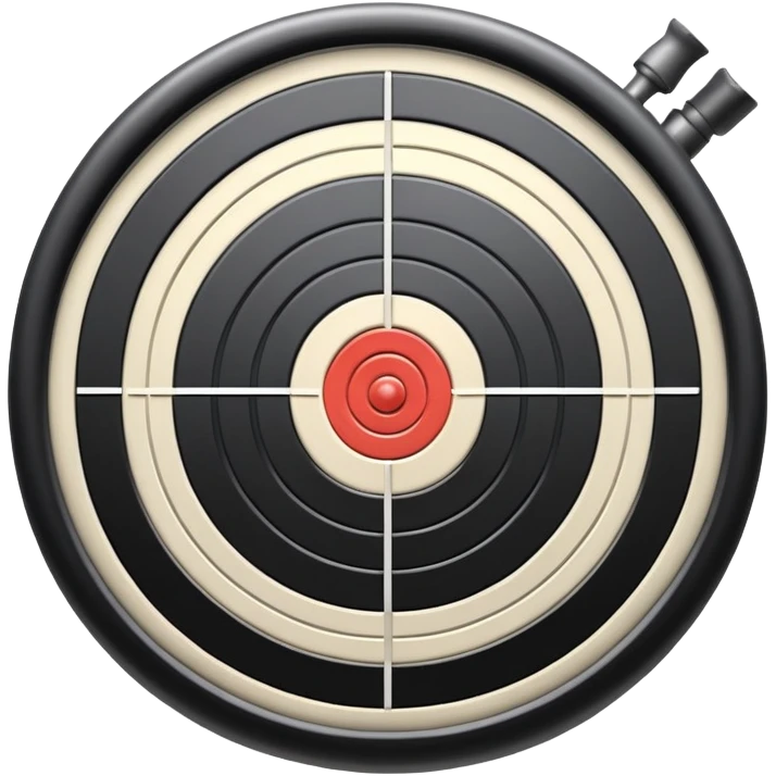 A detailed image of a rifle aimed at a target, with the target's concentric rings clearly visible. The focus is on the precision and accuracy of the sport, with the rifle positioned in front of a neutral background, emphasizing the equipment and the competitive nature of shooting. emoji