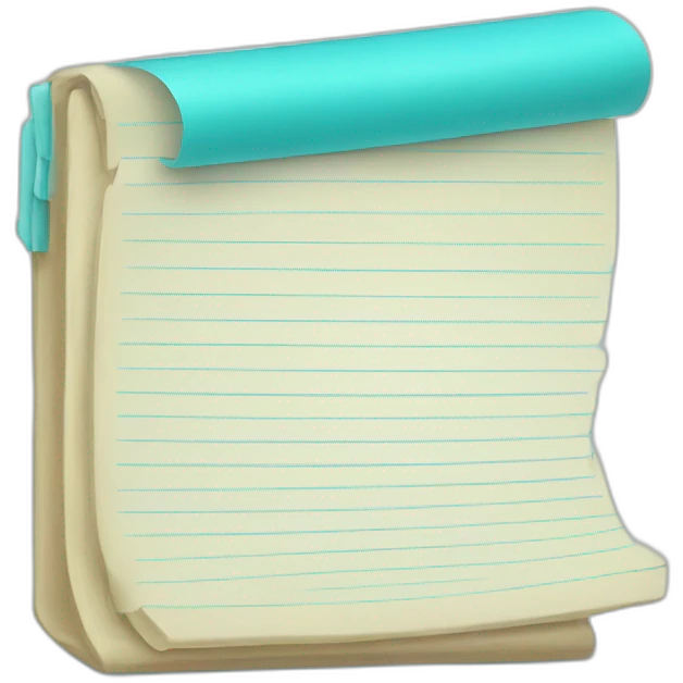 closed cyan notepad emoji