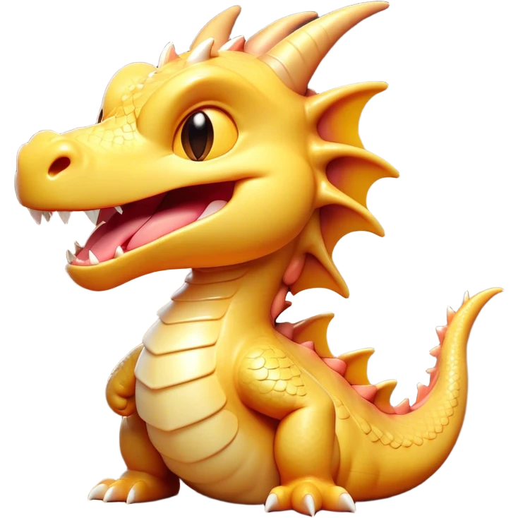 Cinematic Cute Yawning Dragon Portrait Emoji, Head tilted slightly with a dramatic, wide-open yawn, showcasing a soft, lustrous scaled body with gently drooping fins and half-closed, drowsy eyes, each scale rendered in exquisite detail under natural light; high shine, relaxed yet expressive, styled with a dash of fantastical charm, soft glowing outline, capturing the essence of a sleepy yet affectionate dragon that appears ready to stretch out and rest in its enchanted lair! emoji