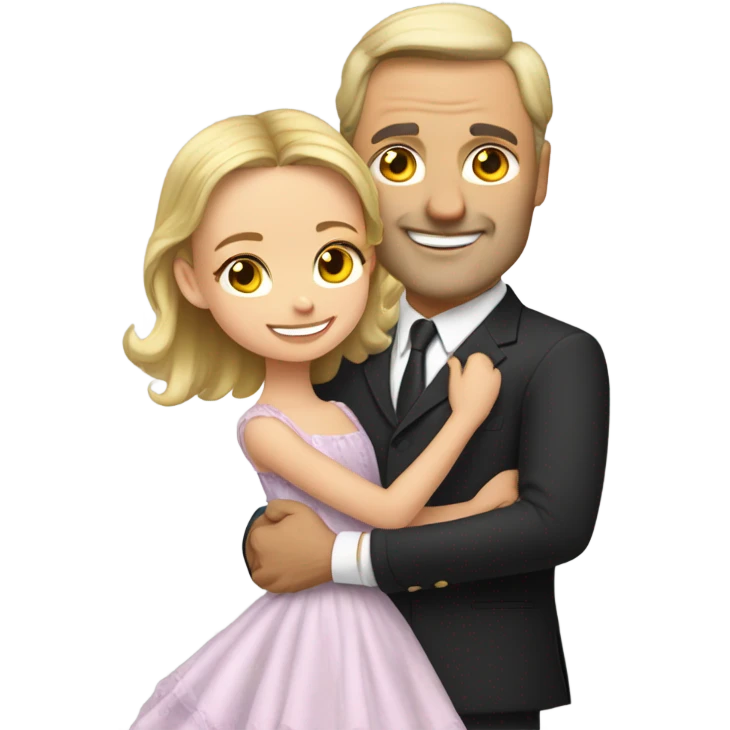 Caucasian Daddy daughter dance emoji