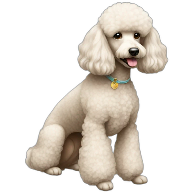 Dog Standart Poodle full body emoji
