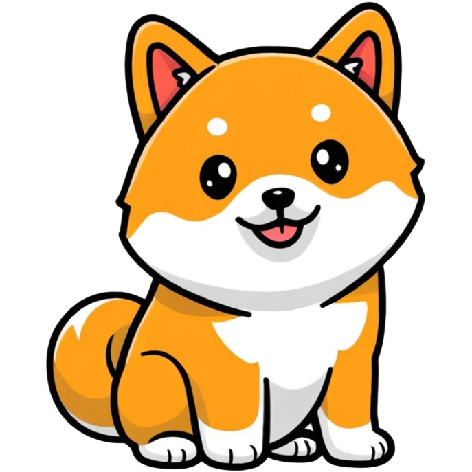 Cute black Shiba Inu full body emoji