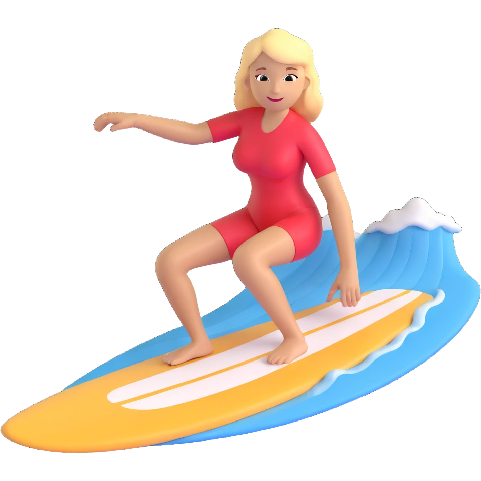woman surfing emoji