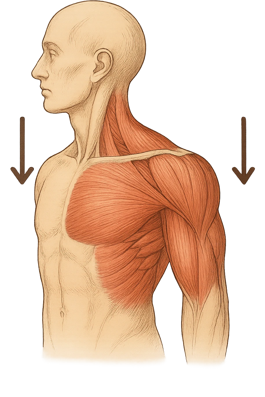 muscoli della spalla anatomia senza scritte fammi solo delle frecce ad indicare che la spalla deve abbassarsi emoji