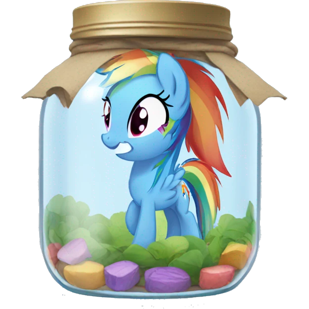Rainbow Dash in a jar emoji