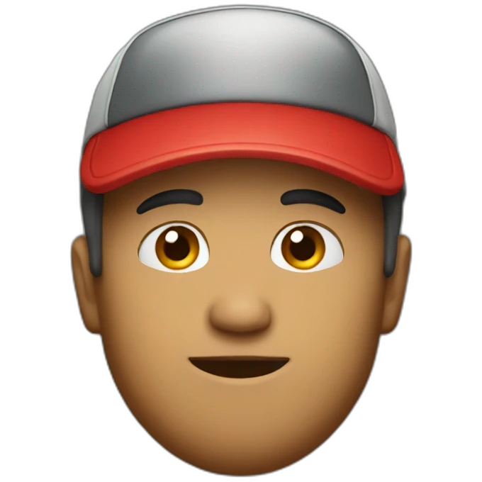 Dude wearing red hat emoji