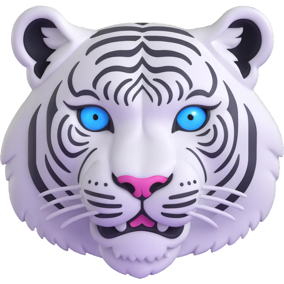 White siberian tiger with blue eyes emoji