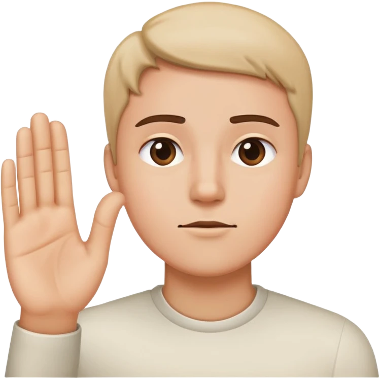 Side eye putting hand up saying stop emoji