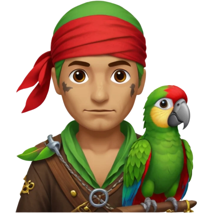 pirate and parrot emoji