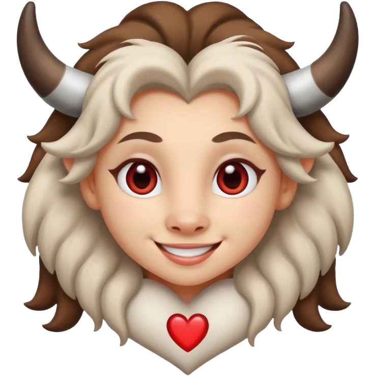 White Tauros girl in heart in love emoji