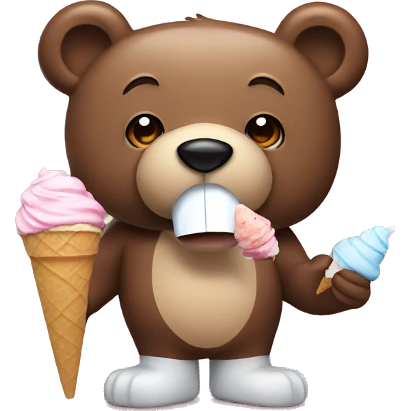 bear eating ice cream emoji