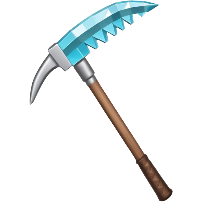 Minecraft diamond hoe with brown handle emoji