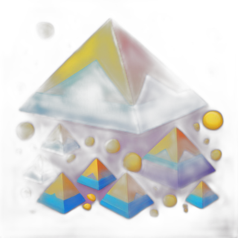 An emoji representing the Pyramids feeling of joy using a combination of vibrant colors and a smiley face. emoji