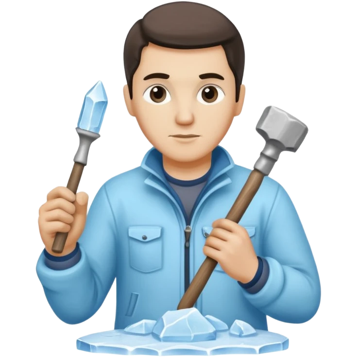 Sculptor with chisel & mallet,Ice Sculptors. emoji