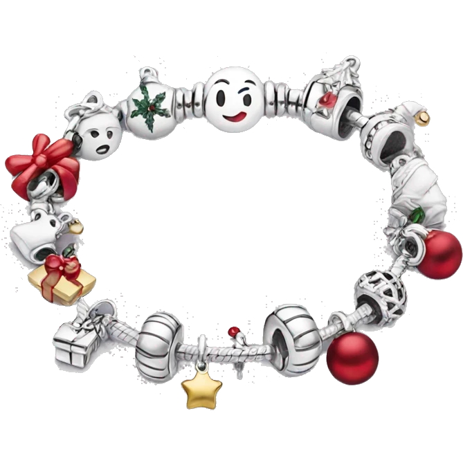 Christmas pandora charm bracelet  emoji