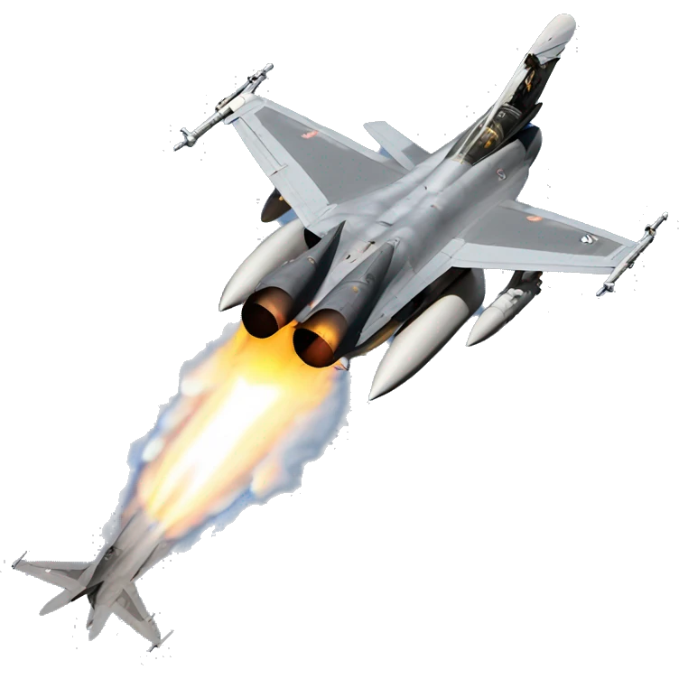 F-16 Aircraft Take of with Full After Burner On.  emoji