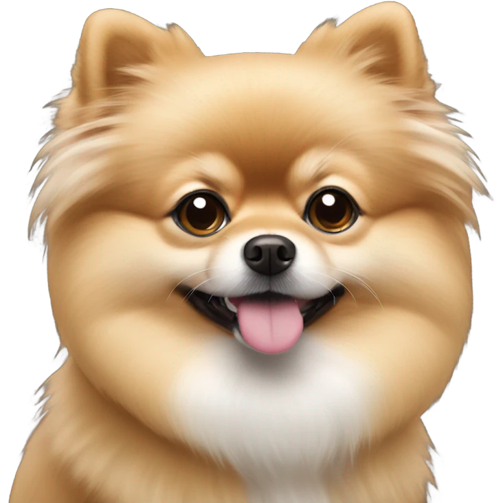 Tan Pomeranian with white beard and white earmuffs  emoji