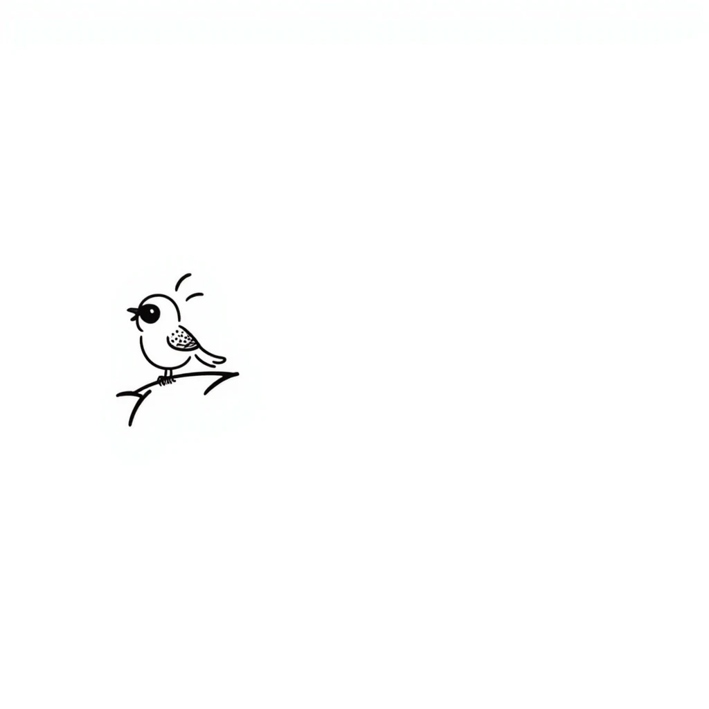 small songbird with round body perched singing emoji