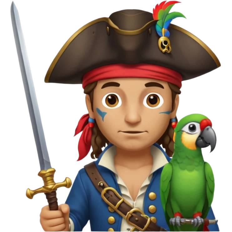 pirate with a parrot emoji
