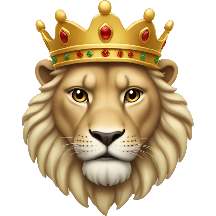 Leão com coroa de rei emoji