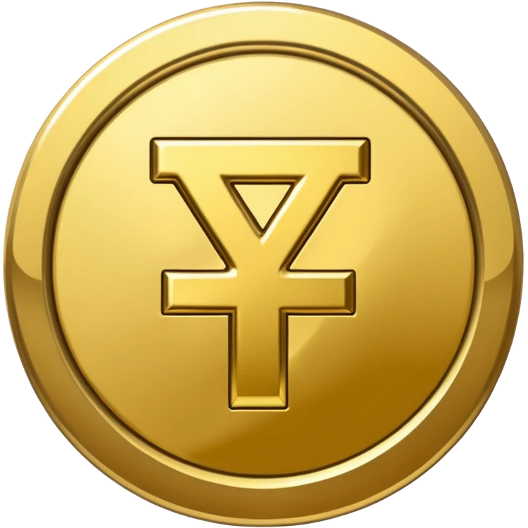 gold color yuan sign symbol emoji