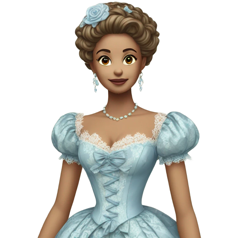 rococo pastel blue dress emoji