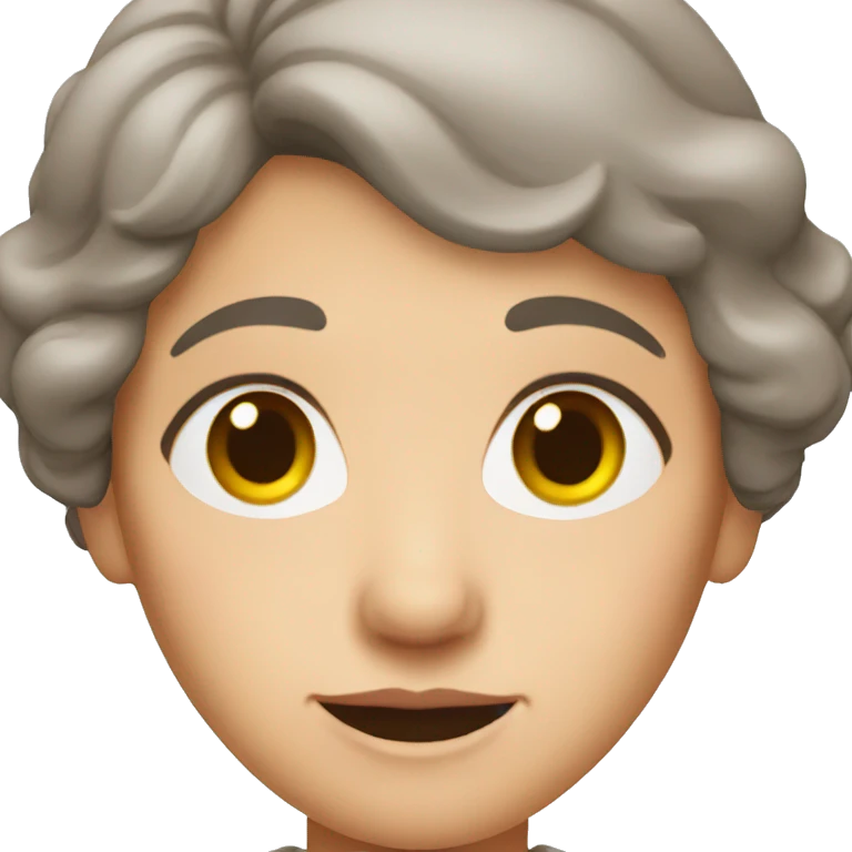 old woman with brown hair and brown eyes emoji