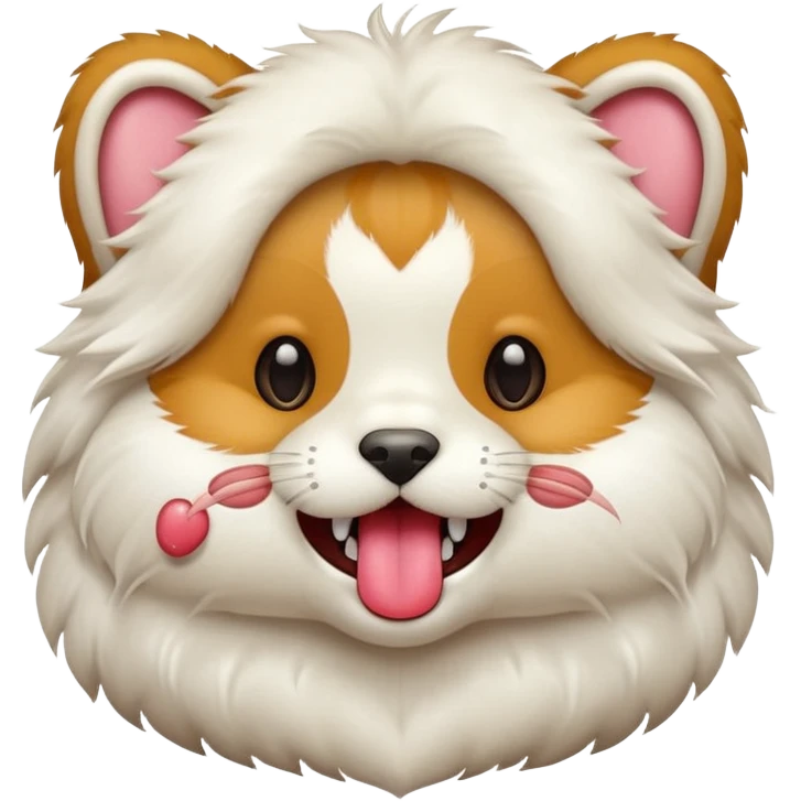 playful pet with tongue covering its teeth  emoji