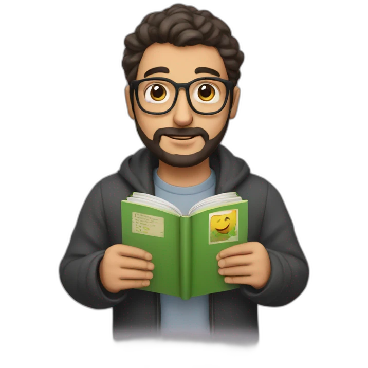 Florin salam with a book in hands emoji