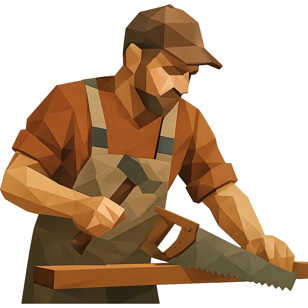 polygonal low-poly style carpenter emoji