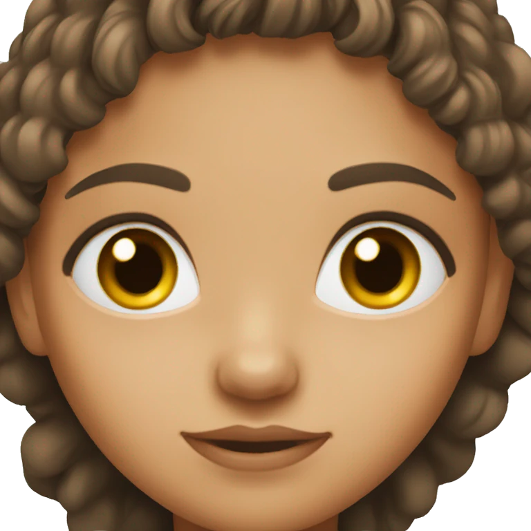 girl eyes brown, hair black and short emoji