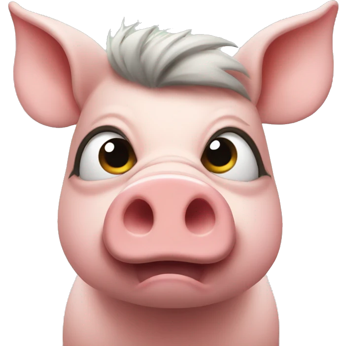 fierce pig with eyelashes emoji
