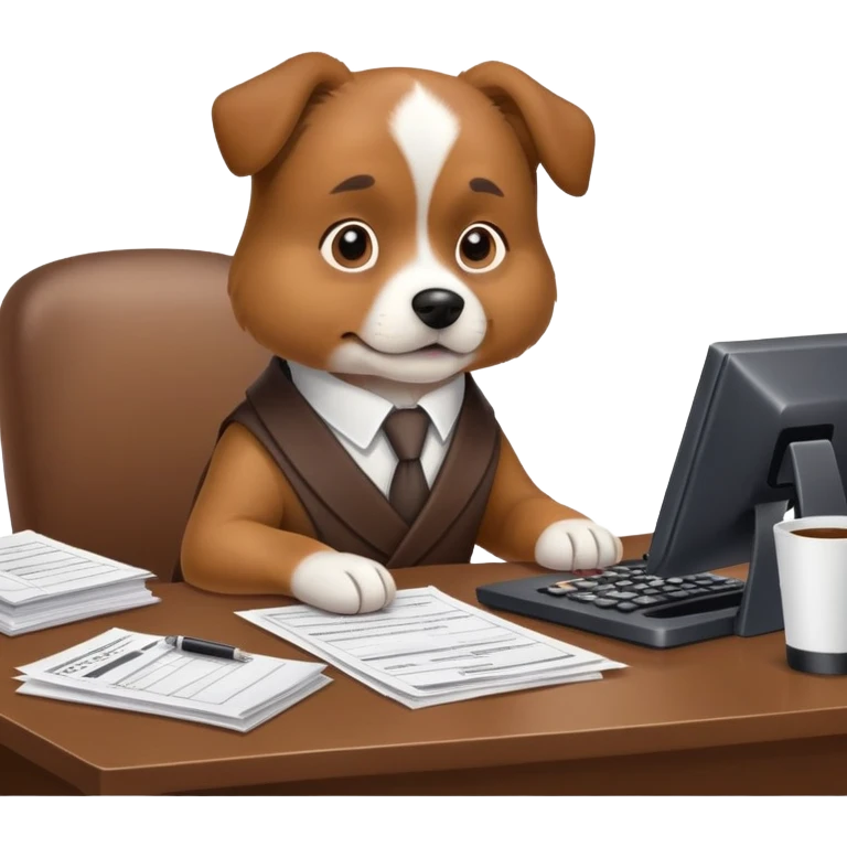 Dog doing taxes  emoji