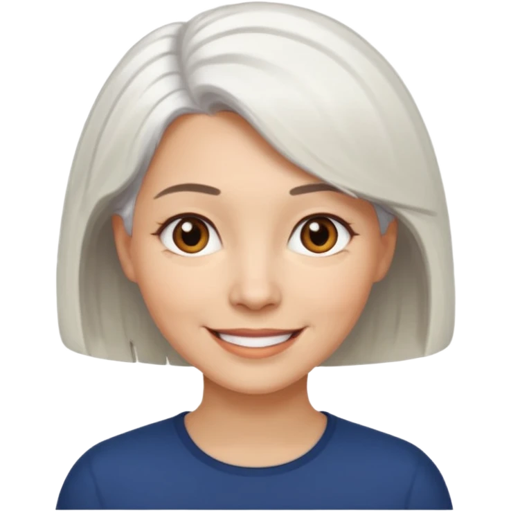 white haired woman with bob hair light skin brown eyes emoji