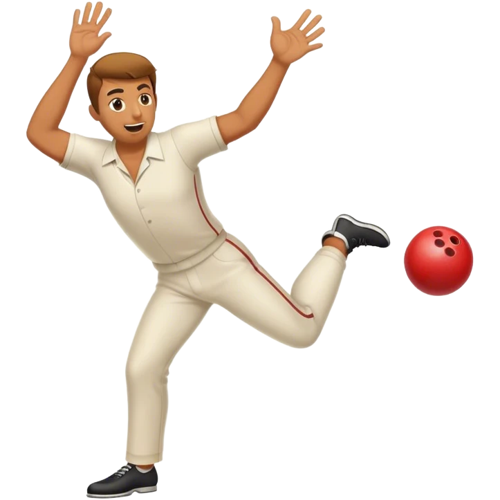 A guy bowling hitting a strike  emoji