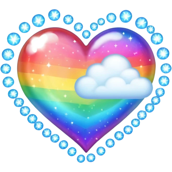 heart magic sparkles cloud rainbow heart emoji