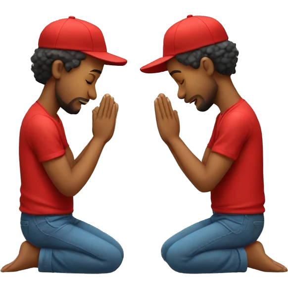man in red cap praying  emoji