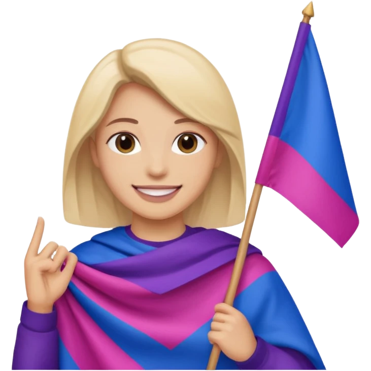 eu com a bandeira bissexual emoji