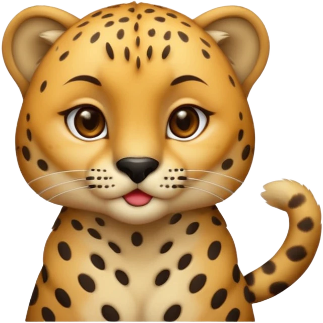 Cheetah blowing a kiss emoji