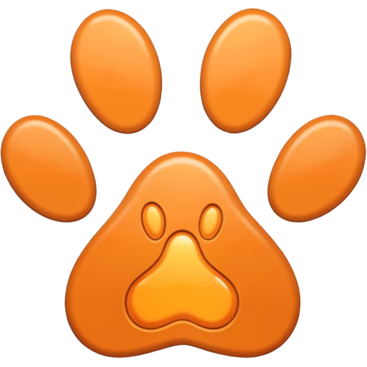 a light pastel orange pawprint emoji