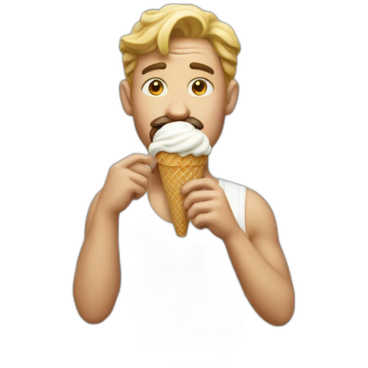 a man who eat a ice cream emoji