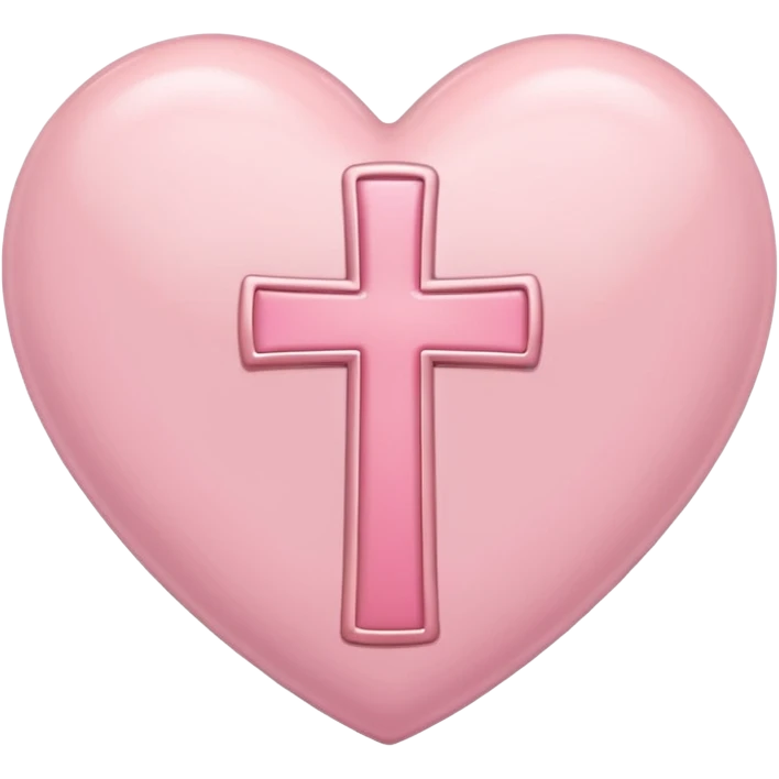 Heart infront of cross, pastel pink emoji